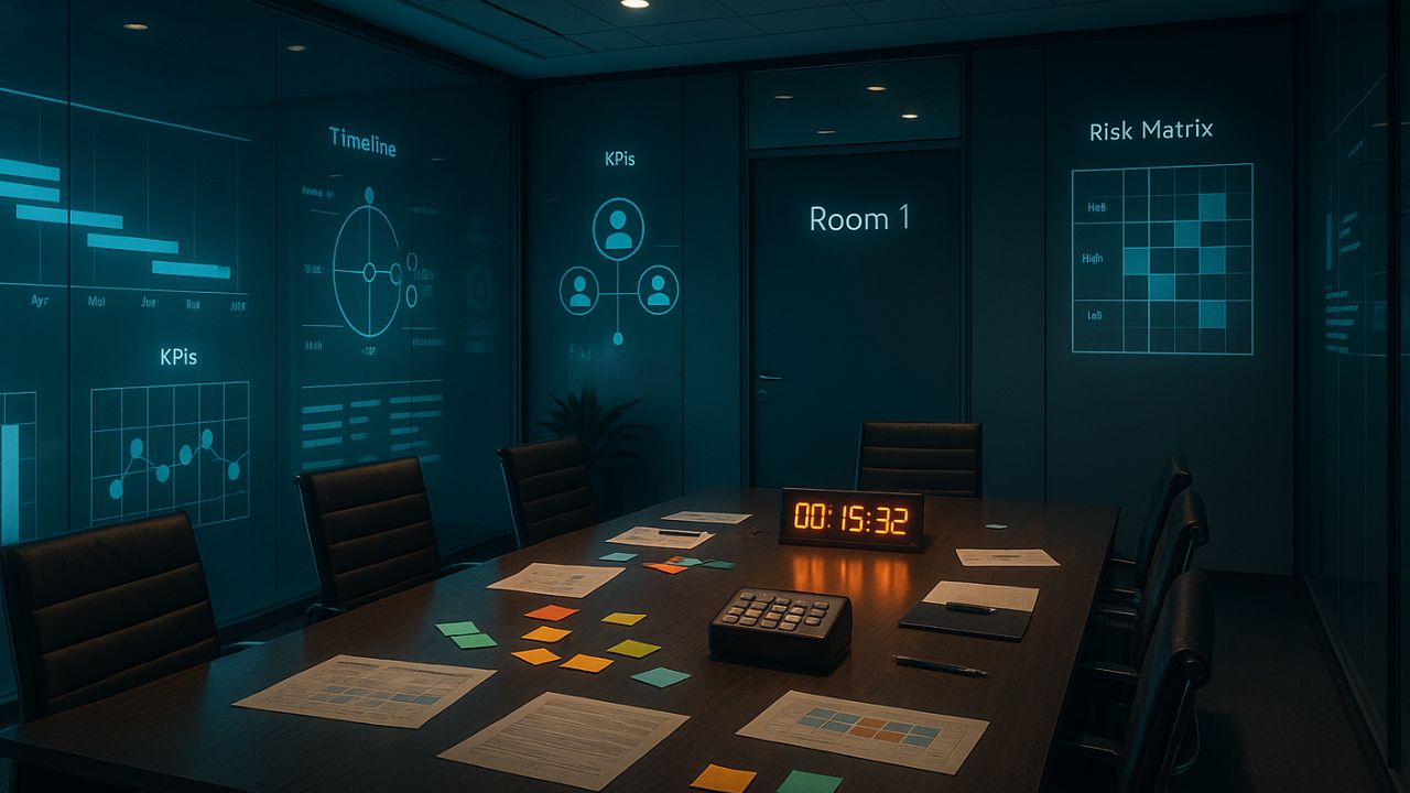 Screenshot of Project Manager Escape Room game